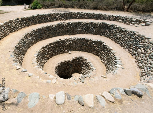 Cantalloc Aqueduct in Nazca or Nasca in Peru photo