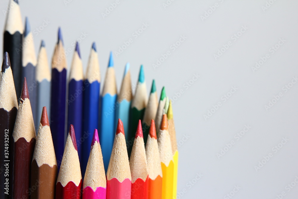Color pencils on white backgroud Color pencils on white backgroud
