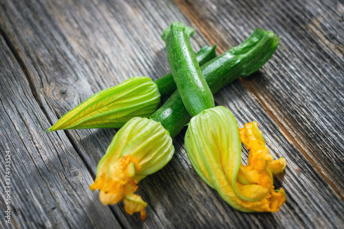 zucchini on a wooden table

