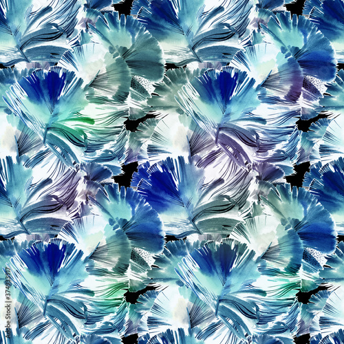  Seamless pattern of bright feathers