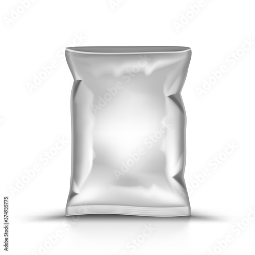 Open Empty Plastic Bag On White Background