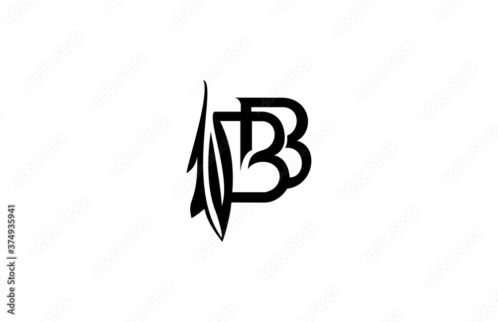 Obraz premium Elegant BB Letter Linked Flourishes Monogram Logo Design