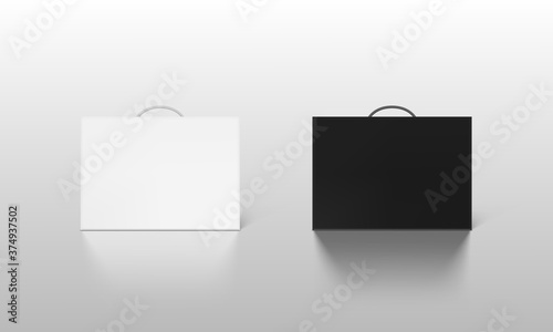 Black And White Carton Box Case With Handle