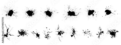Grunge set. Detailed grunge backgrounds. Stain. Ink splash. Isolated backdrops for text or logo. Liquid. Paint strokes collection. Dust. Durt. Ink. Place for text. Design element.