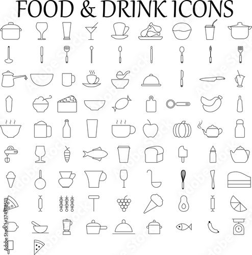 set of hand-drawn icons