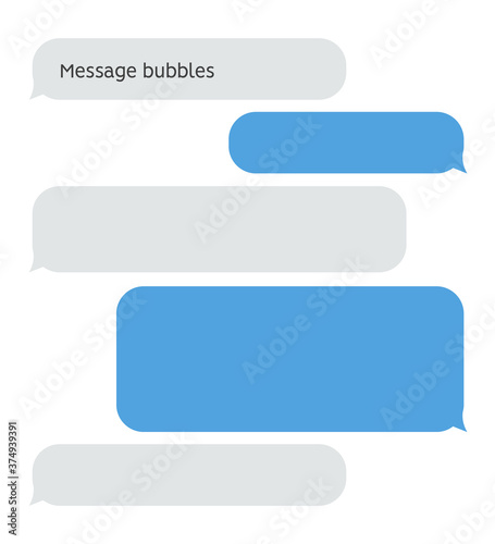Message bubble chat conversation box. Text sms messenger speech balloon vector interface photo