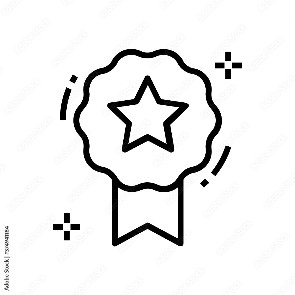 
Star badge icon in editable filled style, distinguishing object
