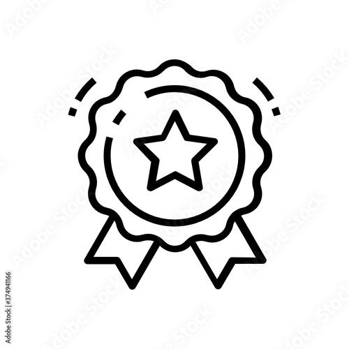  Star badge icon in editable style, distinguishing object 