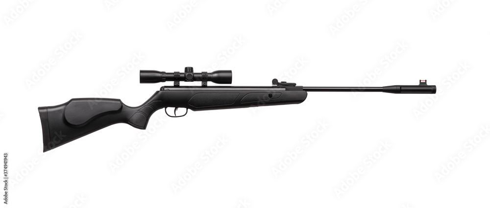 Air rifle isolate on a white back. Small-caliber weapons for sport shooting and hunting. Air rifle isolate on a white back. Small-caliber weapons for sport shooting and hunting.