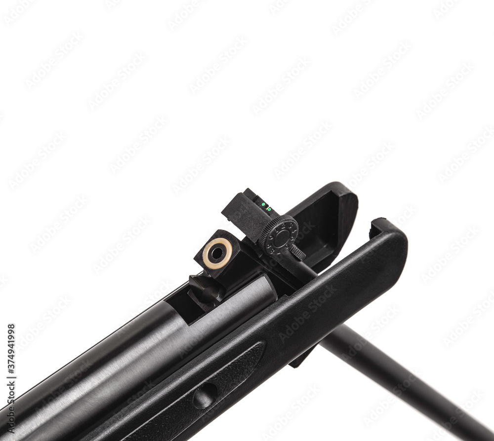 Air rifle isolate on a white back. Small-caliber weapons for sport shooting and hunting.