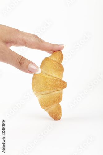 croissant puff pastry on white background