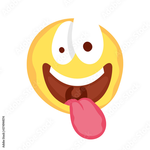crazy emoji face with tongue out fools day icon
