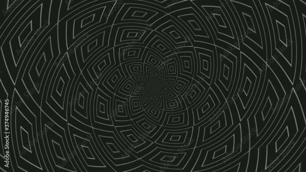 Zooming out a monochrome square designed tunnel - animation Zooming out a monochrome square designed tunnel - animation