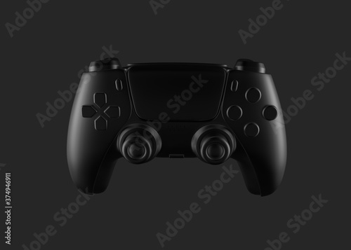 3d rendering, colorful game controller, minimal game controller  black