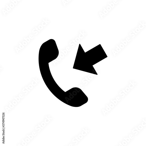 Incoming call vector icon with long shadow