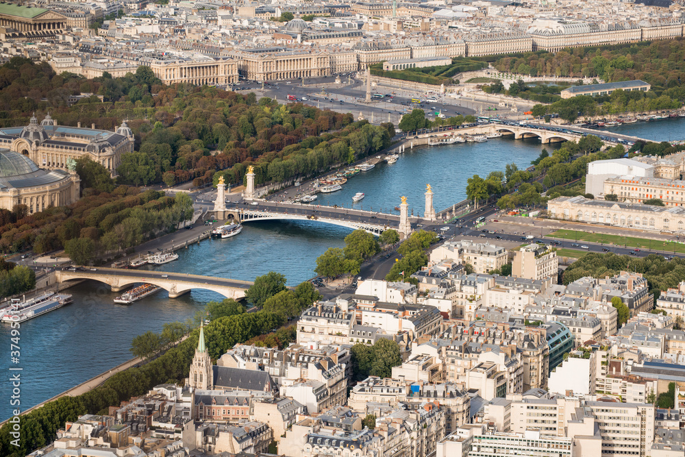 PARIS - AUGUST 27 2012: The Seine river in Paris.