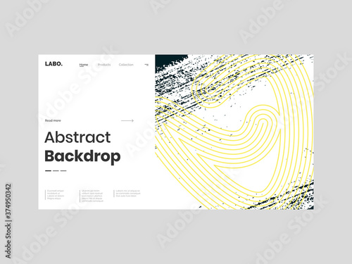 Abstract homepage illustration. Colorful lines and paint strokes. Striped minimal background, backdrop. Hand drawn texture and outline shapes. Eps10 vector.