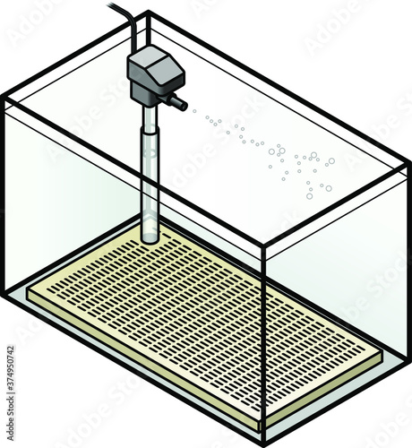 An aquarium filter: under-gravel filter with a power head.