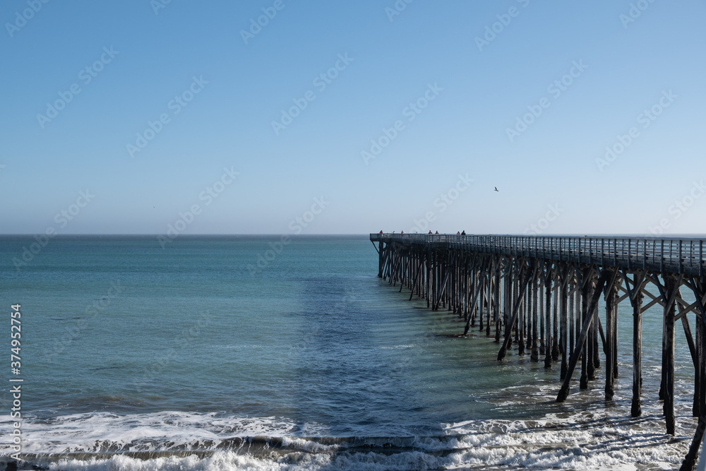 William Randolph Hearst Memorial Beach. Walk the pier. San Simeon, California.