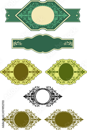 Ornate label designs