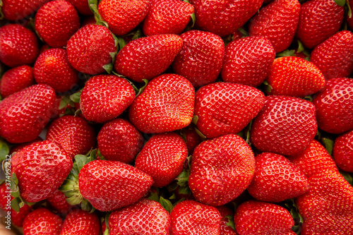 Strawberries background close up