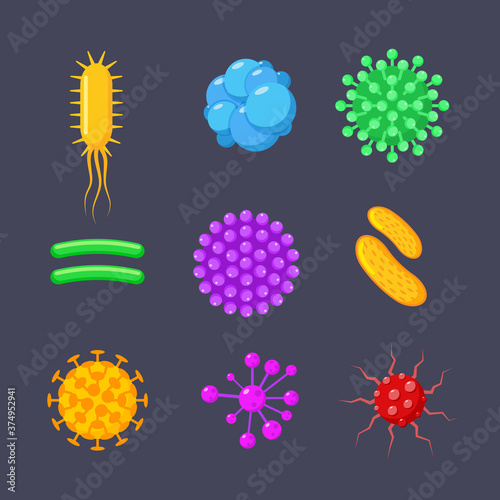 Virus bacteria corona infection immune icon. Virus logo icon bacteria vector