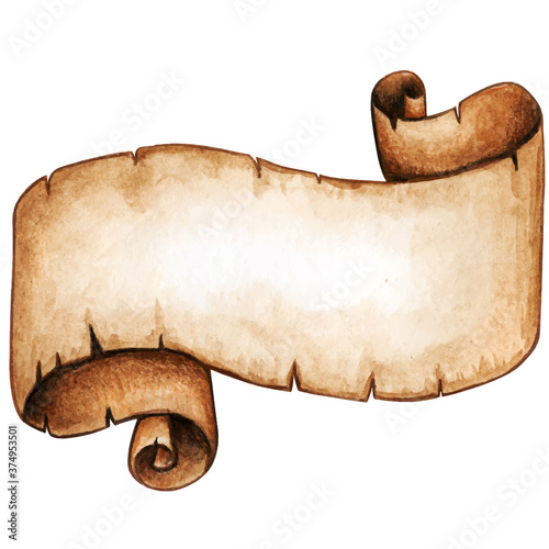 High quality watercolor vintage scroll
