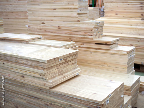 Voronezh, Russia - December 22, 2019: Furniture panels of various sizes are in stock