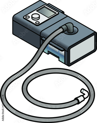 A CPAP (continuous positive air pressure) machine used in the treatment of sleep apnoea.