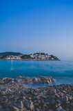 Sunset on mediterranean coastal town of Primosten, Croatia, Dalmatia