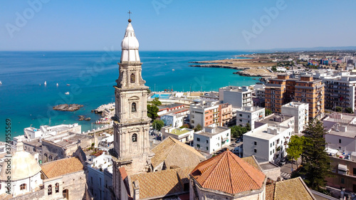 Fotografie Aerial view of Monopoli in Apulia, south of Italy - Monopoli Cathedral aka Basil