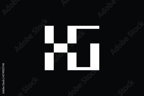 Minimal Innovative Initial HG logo and GH logo. Letter HG GH creative elegant Monogram. Premium Business logo icon. White color on black background