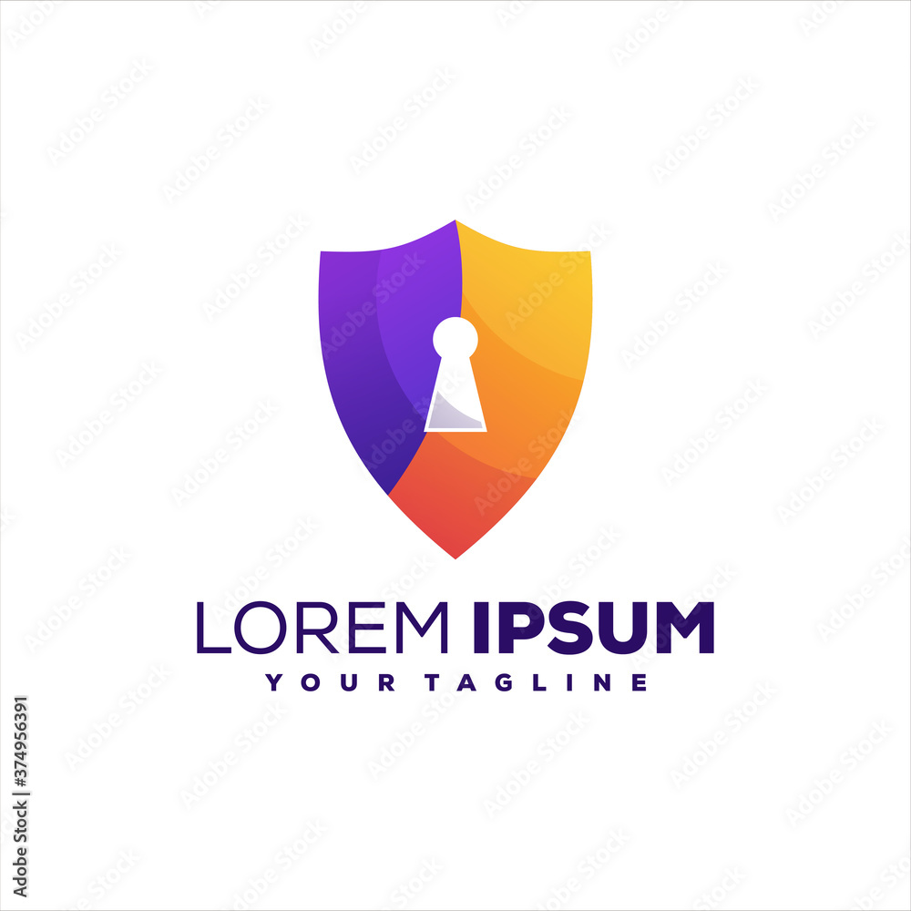 shield security gradient logo design shield security gradient logo design