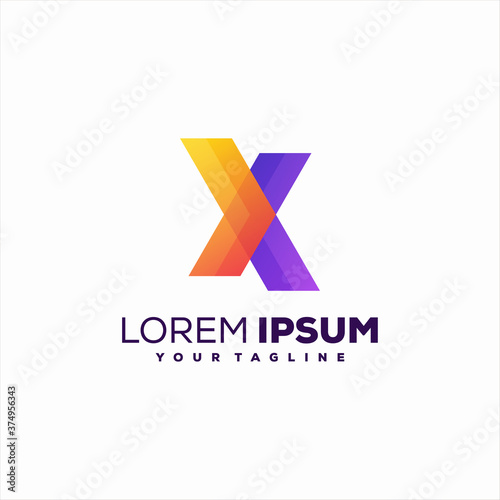 letter x gradient logo design