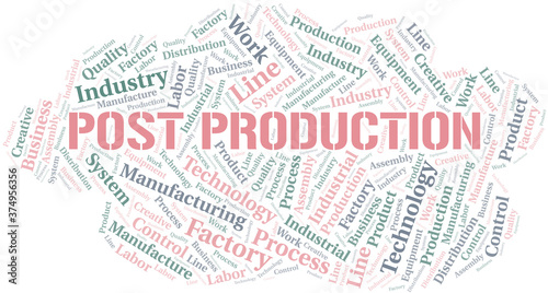 Post Production word cloud create with text only.