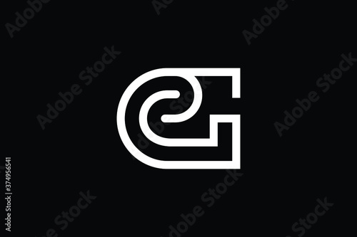 Minimal Innovative Initial GC logo and CG logo. Letter GC CG creative elegant Monogram. Premium Business logo icon. White color on black background