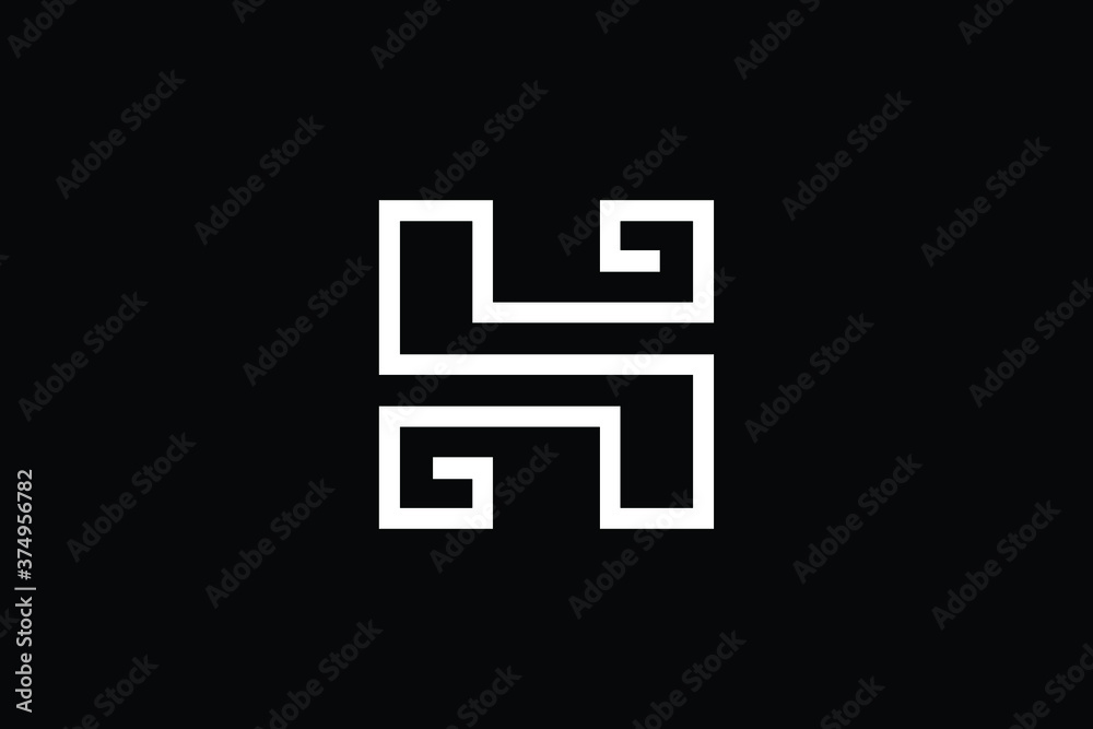 Minimal Innovative Initial H logo and HH logo. Letter H HH creative elegant Monogram. Premium Business logo icon. White color on black background