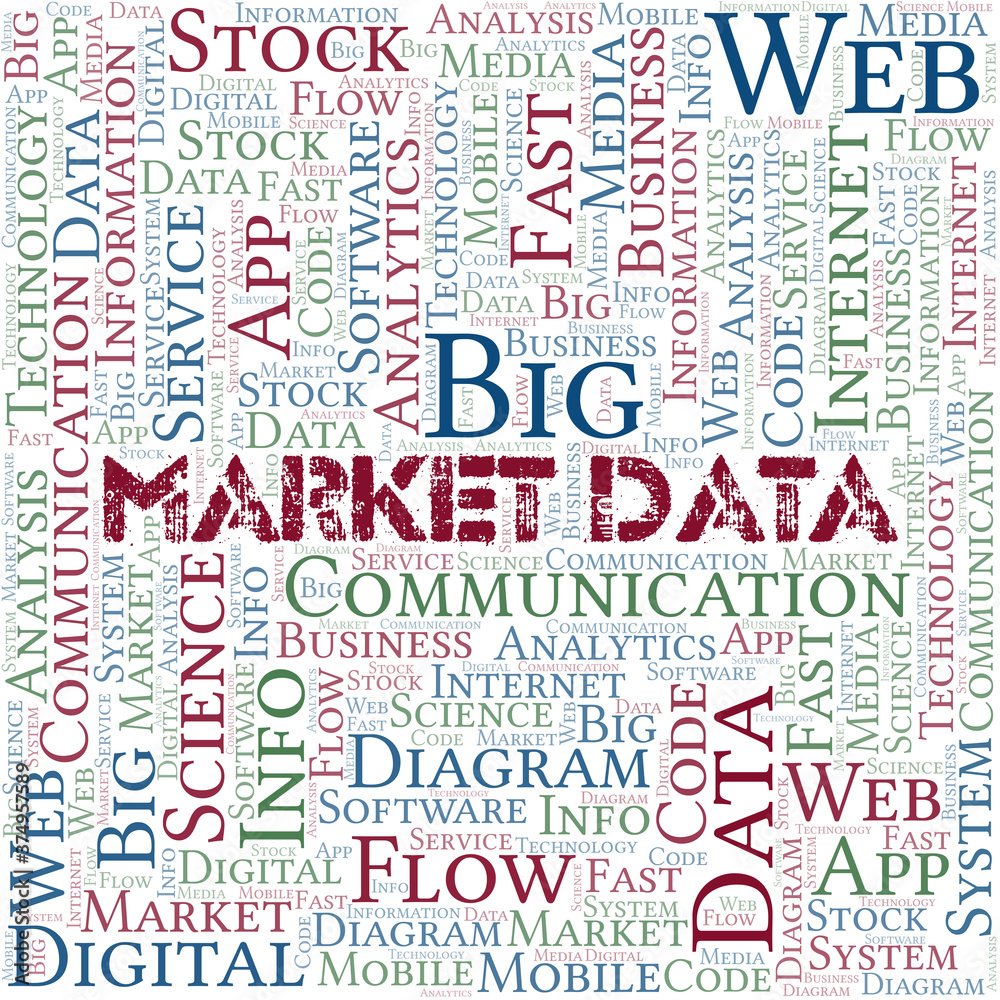 Market Data vector word cloud, made with text only. Market Data vector word cloud, made with text only.