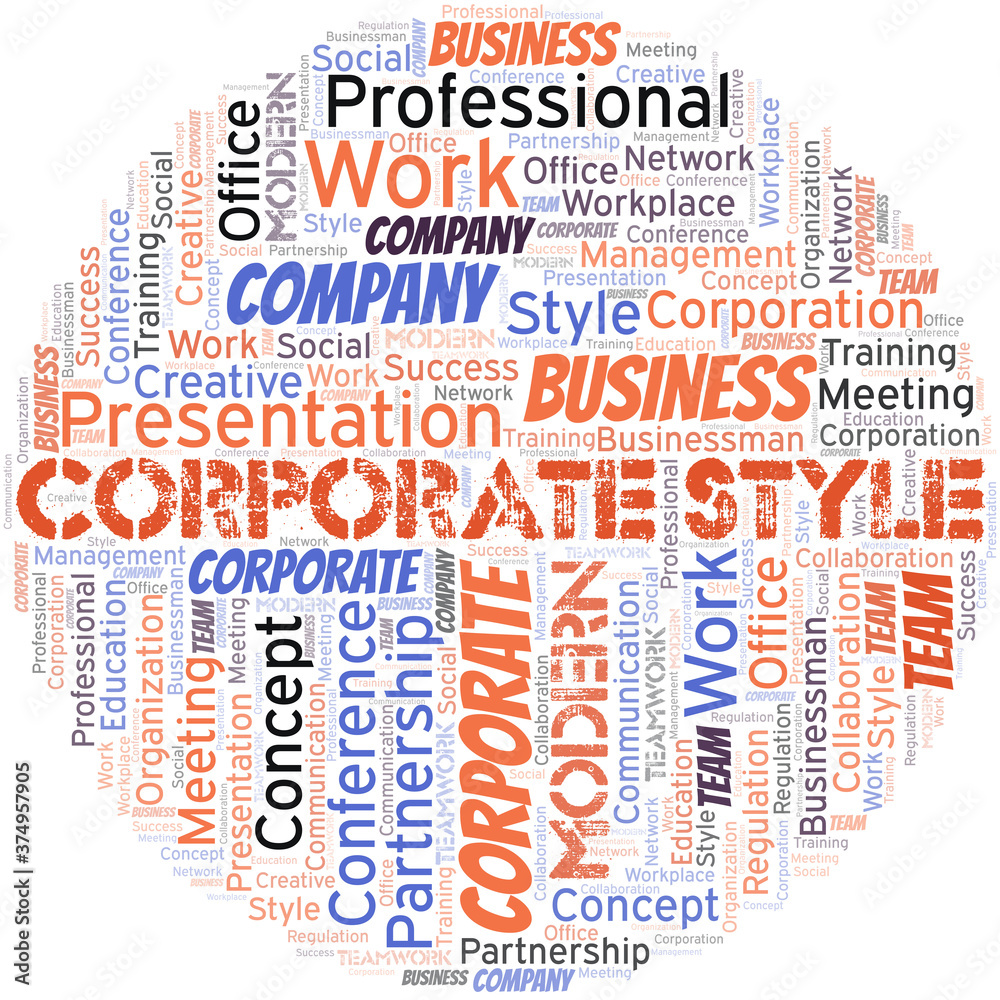 Obraz premium Corporate Style vector word cloud, made with text only.