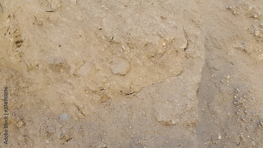Sand surface. Loose sand. Sand. Grainy texture