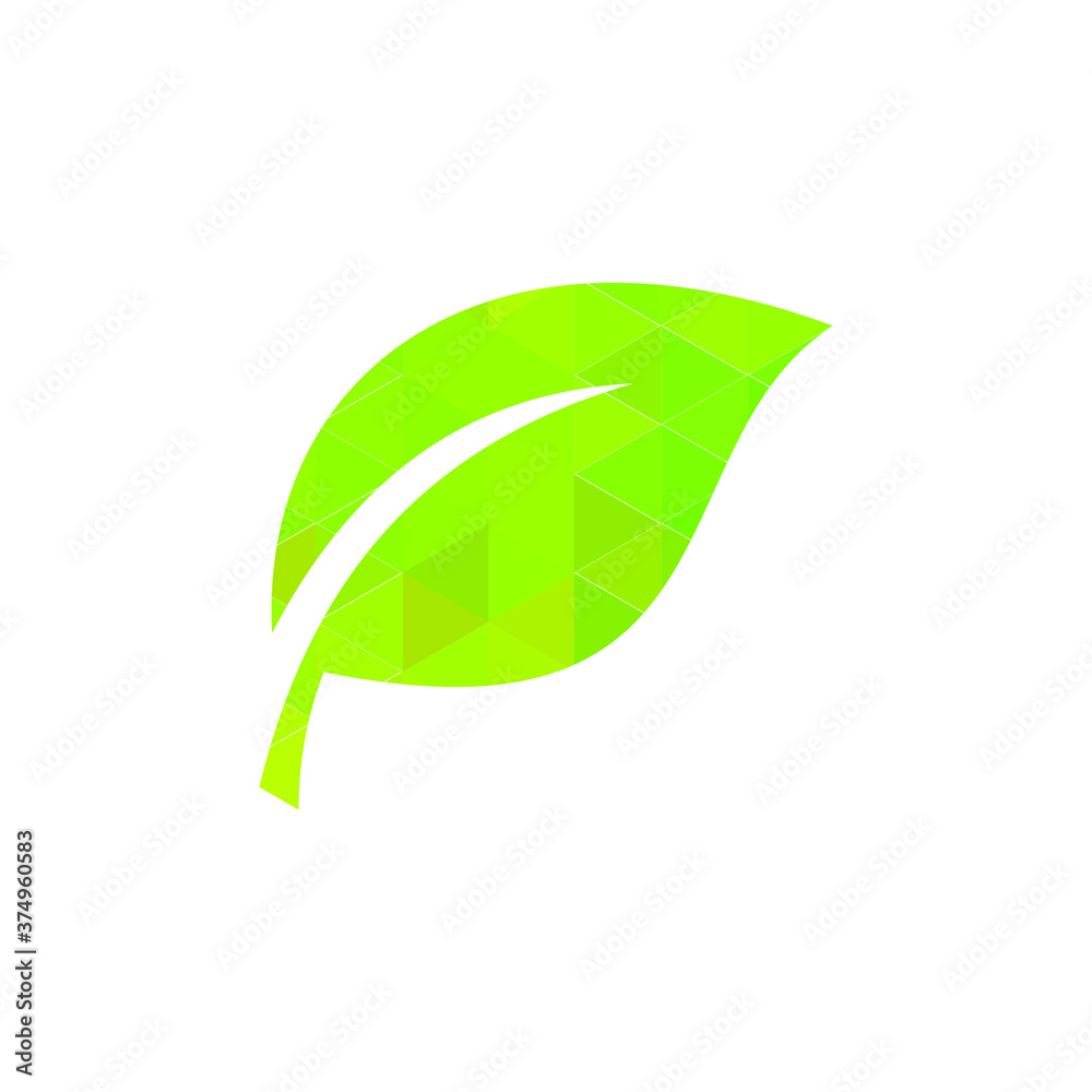 A vector illustration logo of geometric leaf logo sign A vector illustration logo of geometric leaf logo sign