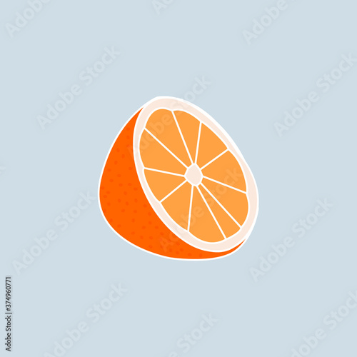 Sliced orange on a light background