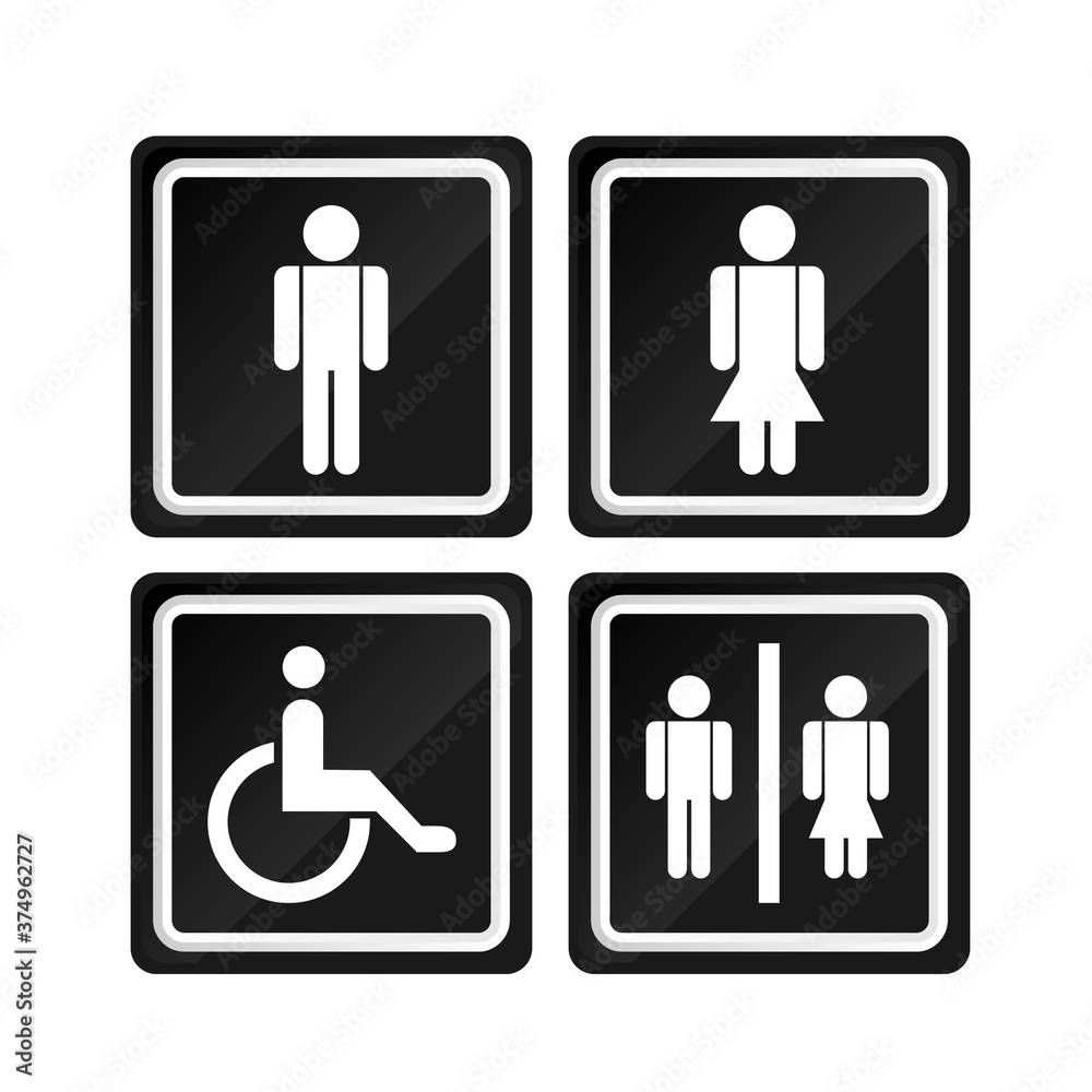 Black men and women sign vector design isolated on white background Black men and women sign vector design isolated on white background