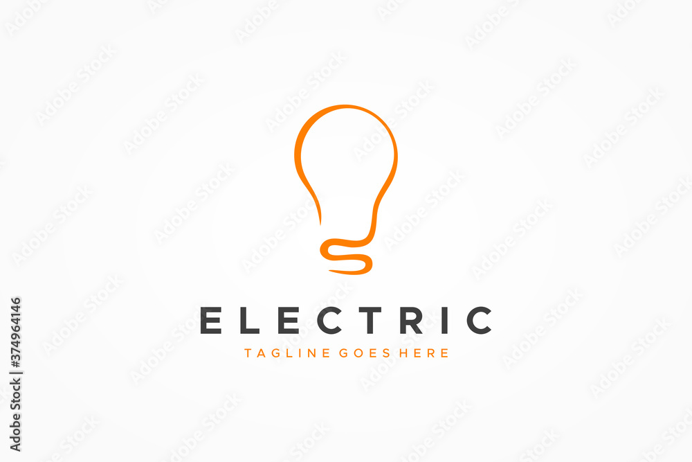 Electric Logo. Linear Hand Drawn Light Bulb with Initial Letter S underside. Usable for Business, Electricity, Industrial and Technology Logos. Flat Vector Logo Design Template Element Electric Logo. Linear Hand Drawn Light Bulb with Initial Letter S underside. Usable for Business, Electricity, Industrial and Technology Logos. Flat Vector Logo Design Template Element