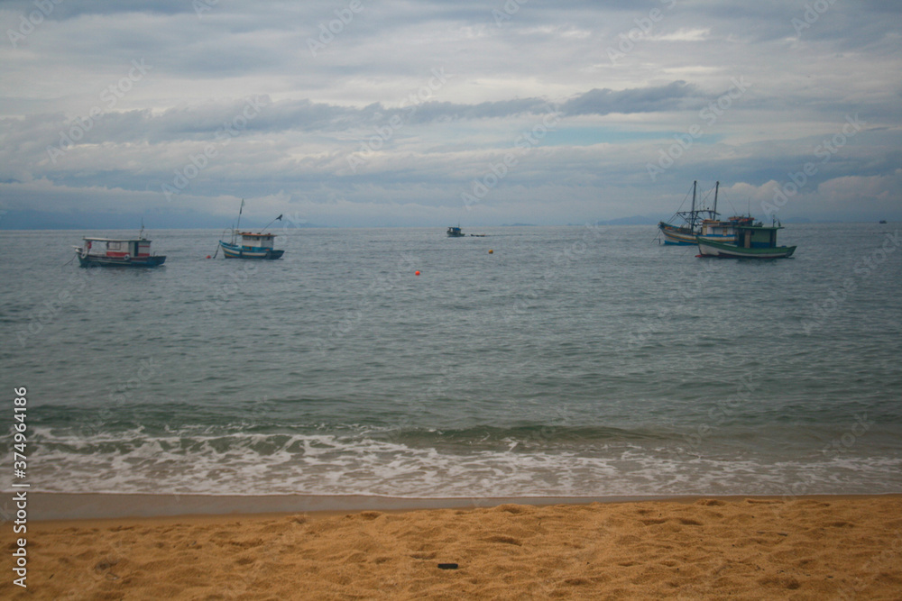 beach brazil boat sand summer