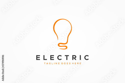 Electric Logo. Linear Hand Drawn Light Bulb with Initial Letter S underside. Usable for Business, Electricity, Industrial and Technology Logos. Flat Vector Logo Design Template Element