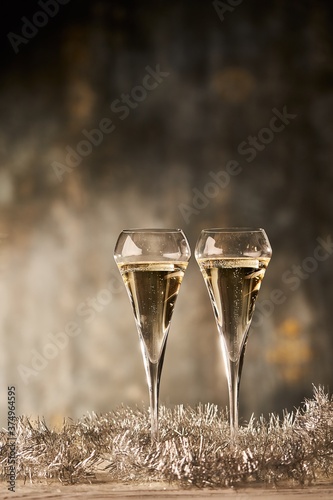 Canvas Print Two glasses of champagne.
