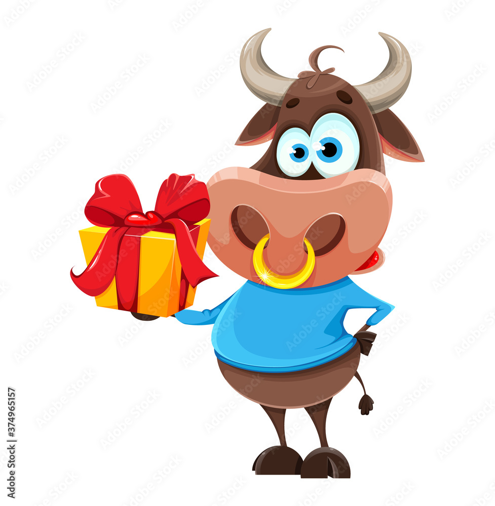 Cute bull, the symbol of Chinese New Year 2021 Cute bull, the symbol of Chinese New Year 2021