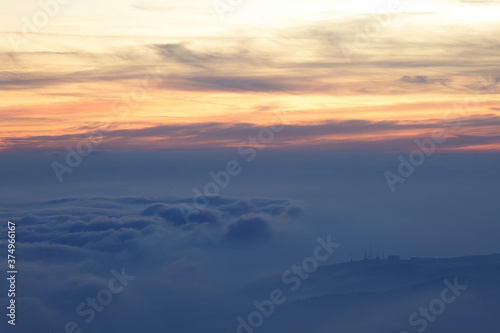 Sunset and clouds in Monte Grappa