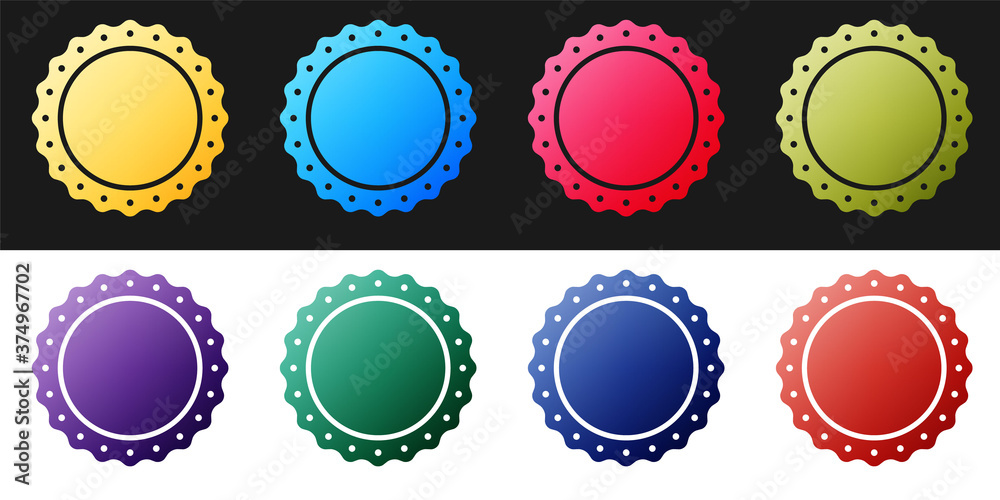 Set Quality emblem icon isolated on black and white background. Vector. Set Quality emblem icon isolated on black and white background. Vector.